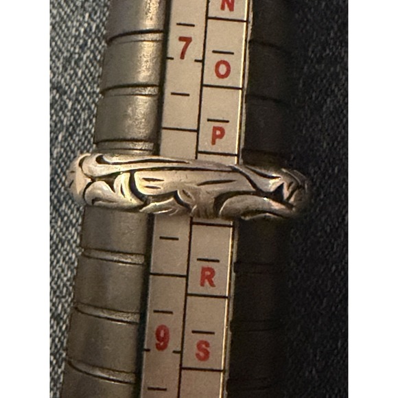Vintage Western Scroll Sterling Silver Size 8 Band 925 Ring #360 - Picture 5 of 5
